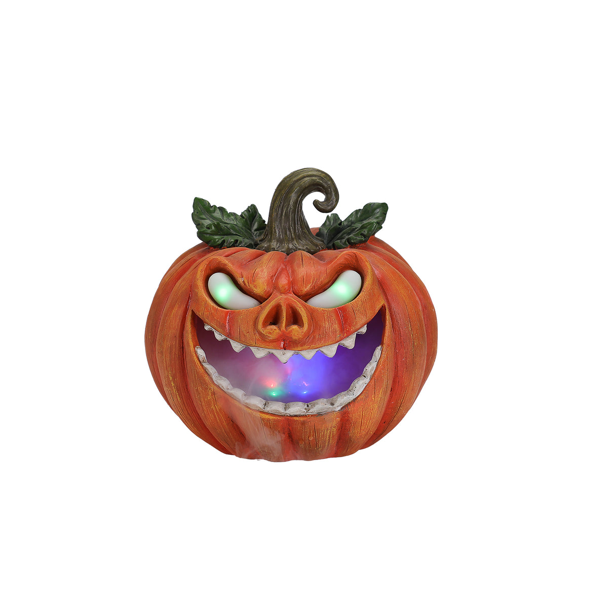 Halloween Pumpkin Monster Mist Maker, LED Light Up Fogger Figurine