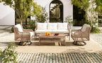 4 Pieces Patio Furniture Set with Swivel Chairs