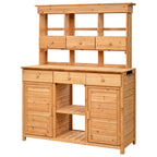 TOPMAX 65.7'' Tall Garden Potting Bench with Hutch