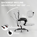 Ergonomic Gaming Chair with Massage, Footrest, and Lumbar Support