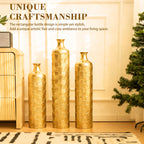 Floor Metal Vases Decorated