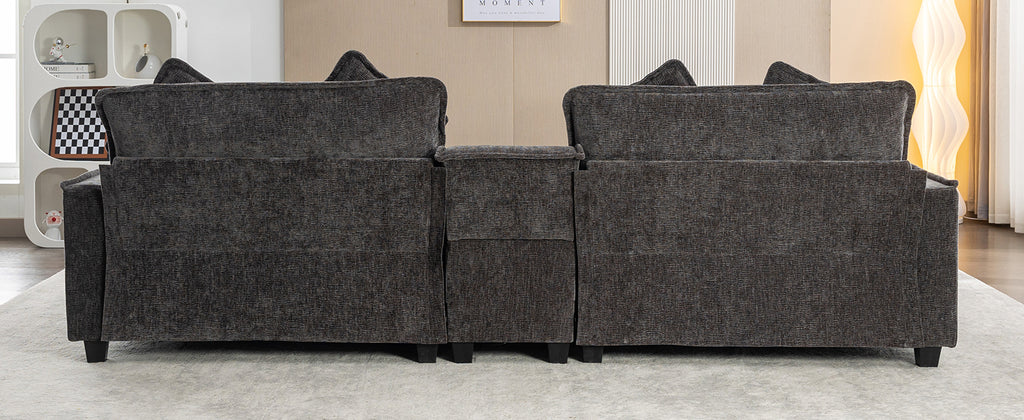 111" Sectional Sofa Chenille Upholstered Sofa