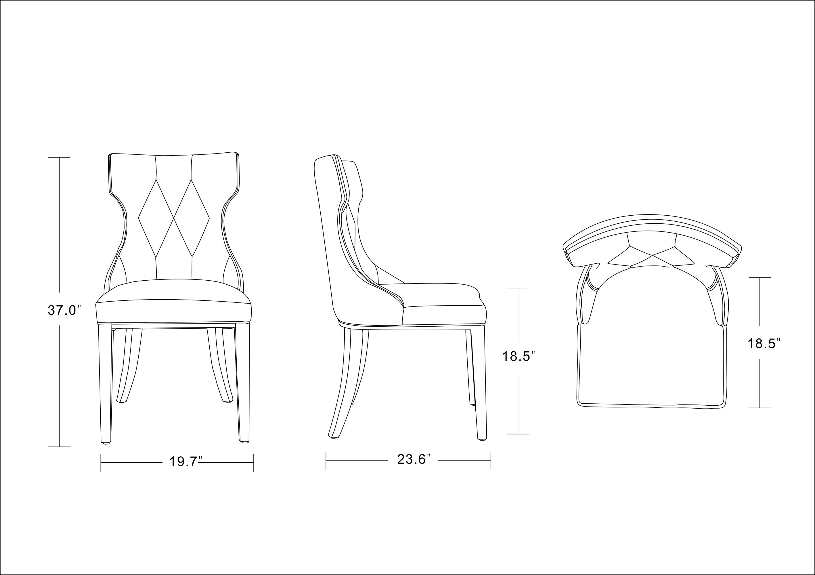 Reine Wood Upholstered Dining Chair (Set of 2)