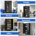 Garage Storage Cabinet with Wheels and Lock