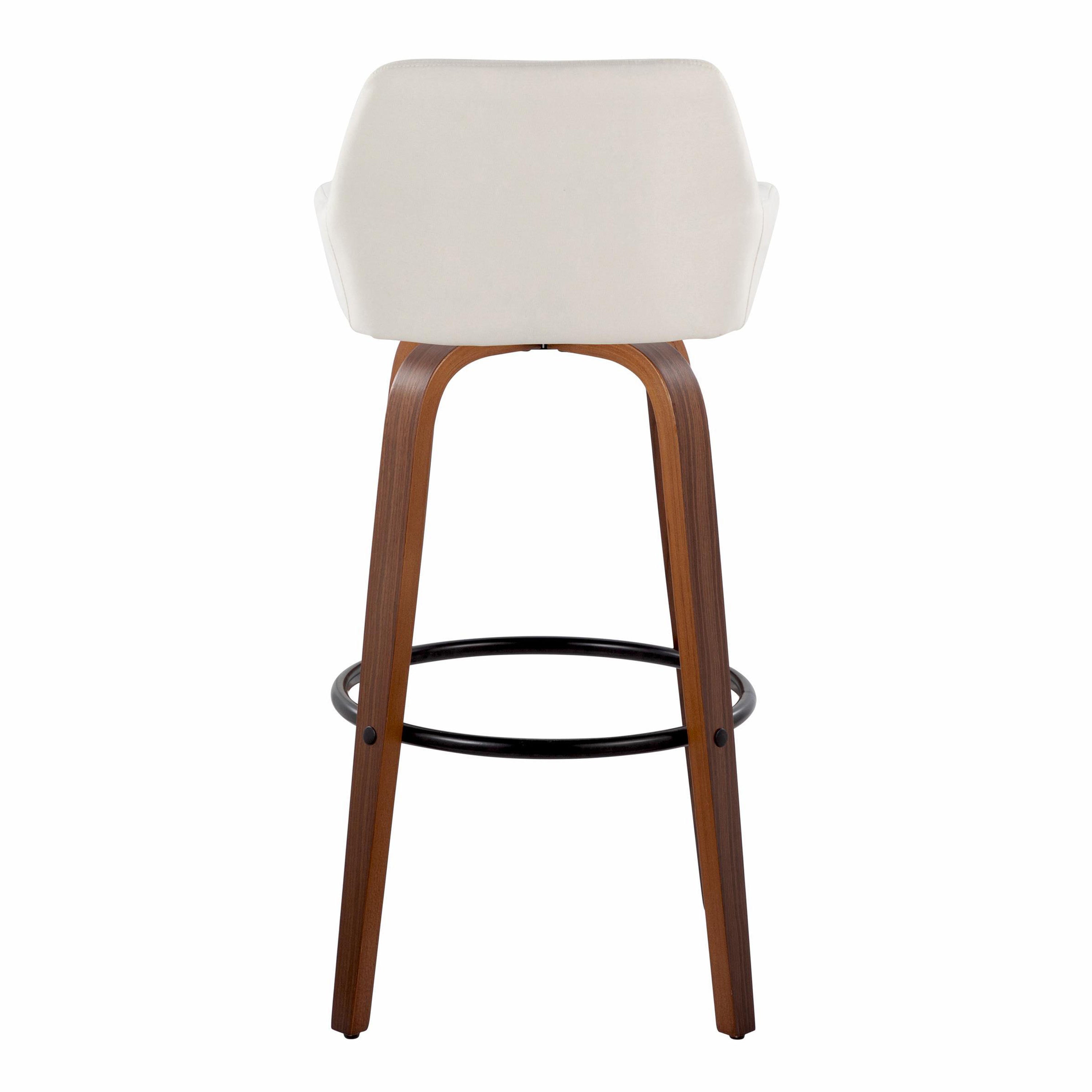30" Contemporary Fixed-Height Barstool with Swivel