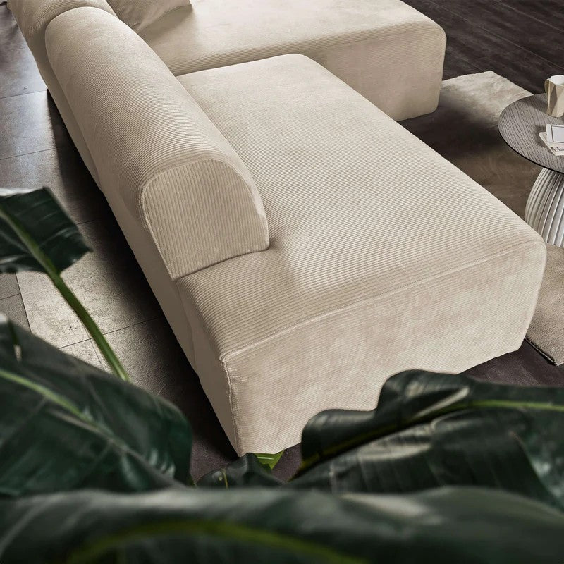 Mar Sectional, 6-Seat, 101-Inch, Beige Velvet