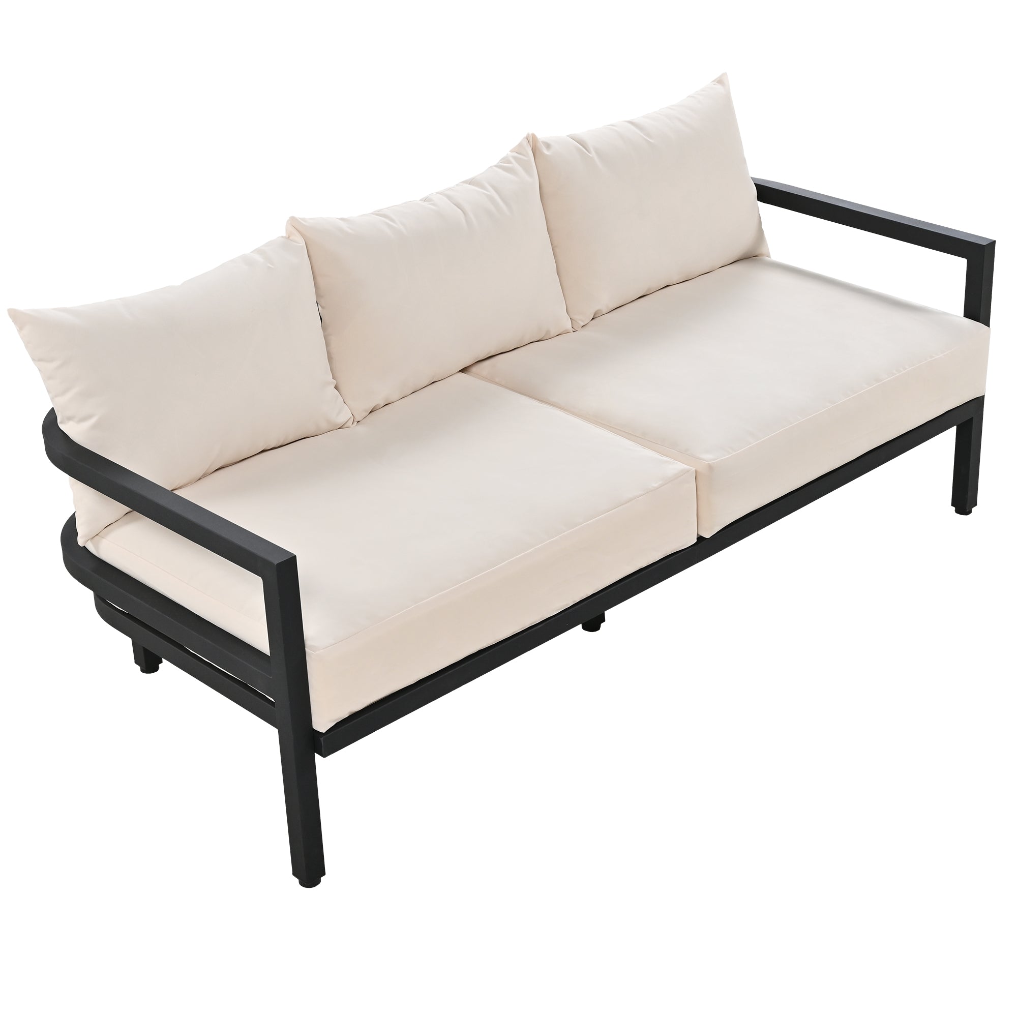 U_Style Multi-Person Outdoor Steel Sofa Set with Coffee Table