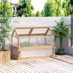 Outsunny Raised Garden Bed with Polycarbonate Greenhouse
