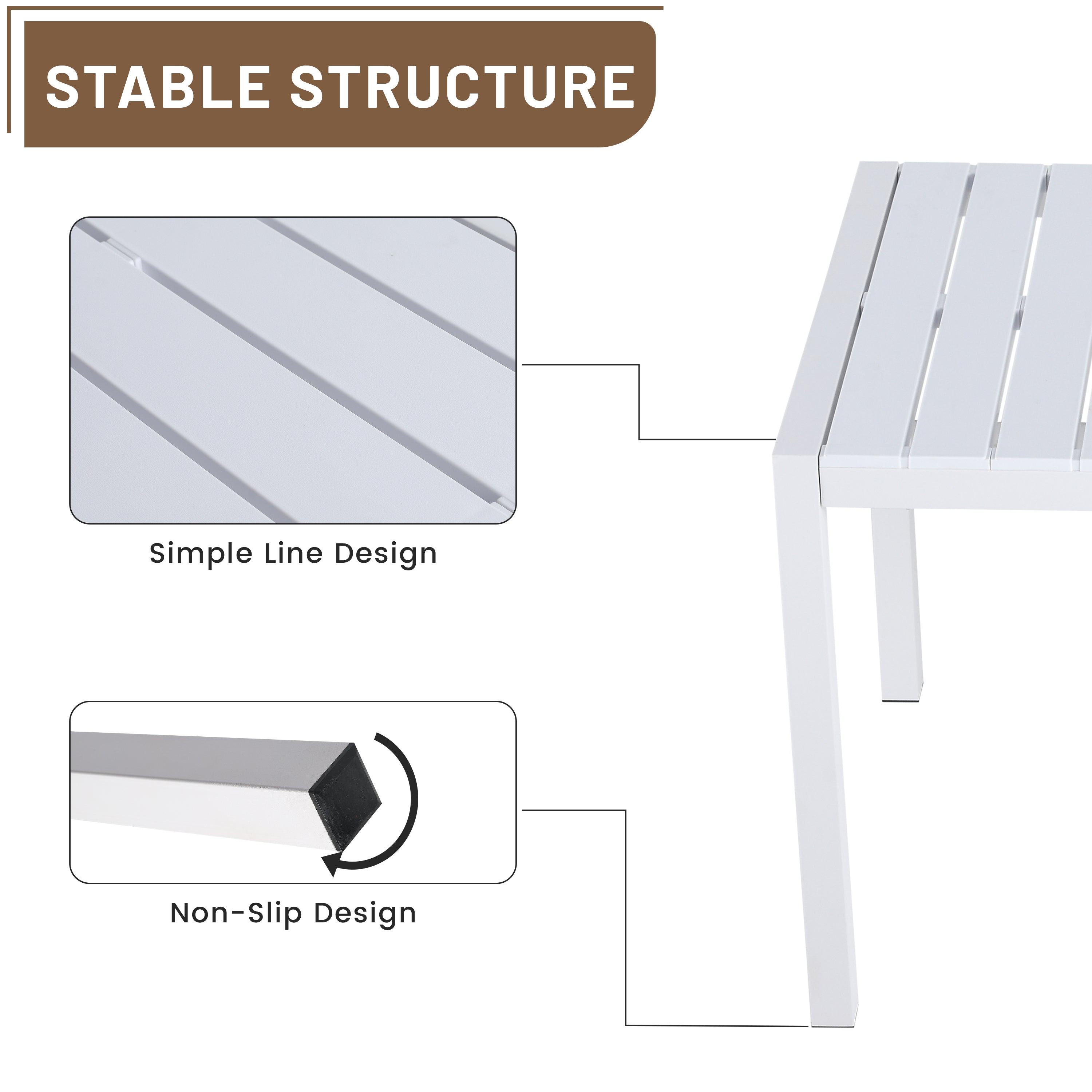 Summer 55 Inch Modern Long Table