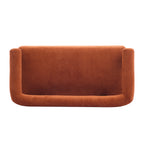 Round Armrest Loveseat (Dark Orange + Brown)