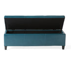 Upholstered PU Leather Storage Ottoman