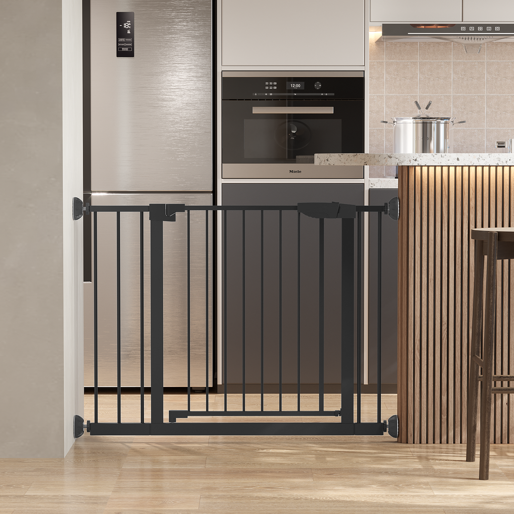 29.5-45.3" Wide Baby Gate with Wall Protector for Stairs