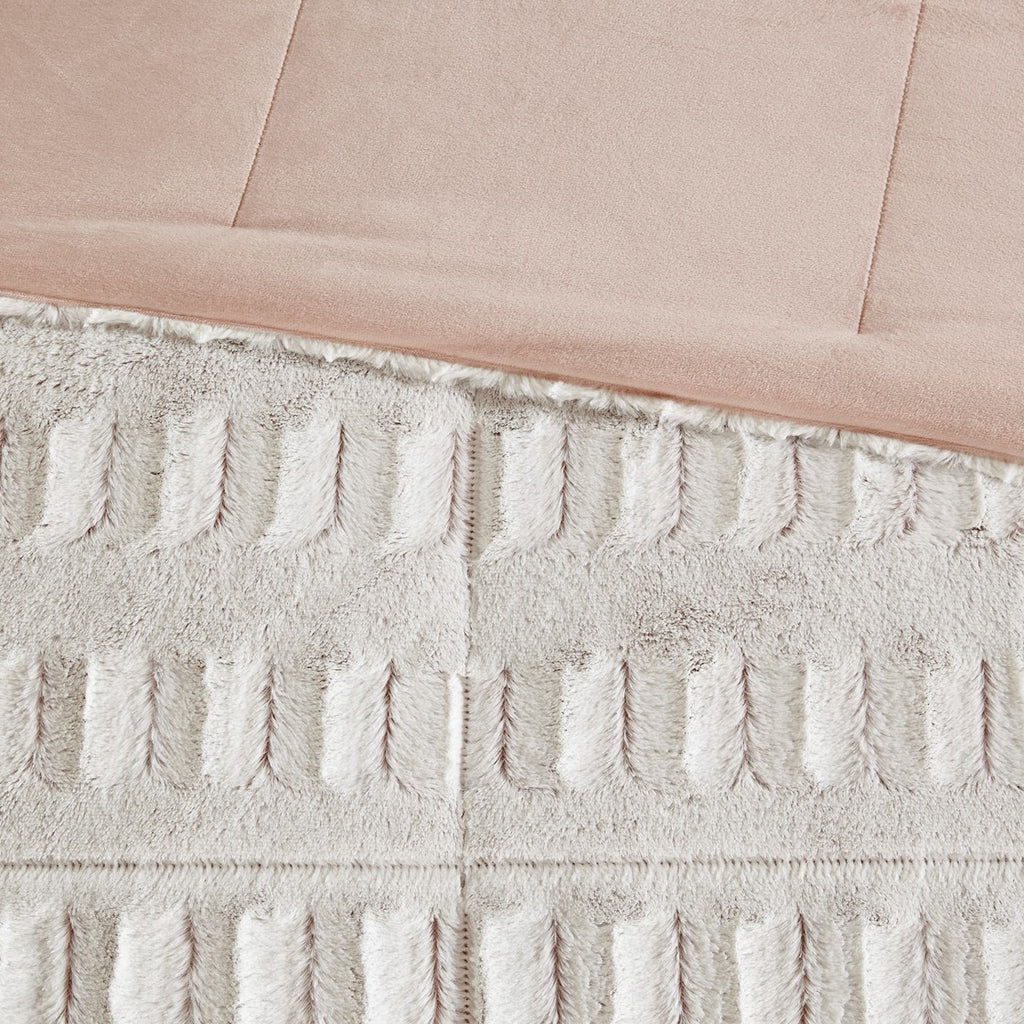 Twin/Twin XL Back Print Long Fur Comforter Mini Set