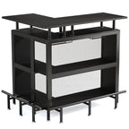 36” x 48” L-Shaped Home Bar Unit with Footrest