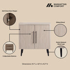 Jodie 31" Fluted Accent Cabinet in Whitewashed