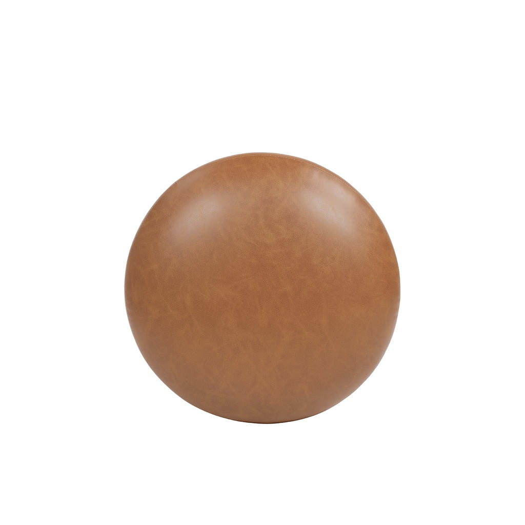 Fuji 15-Inch Mushroom Footstool Ottoman, Faux Leather