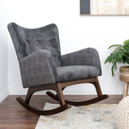 Alistair Solid Wood Rocking Chair with Stain Resistant Fabric