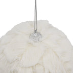 4" Cream Shabby Chic Ruffled Ornament Ball