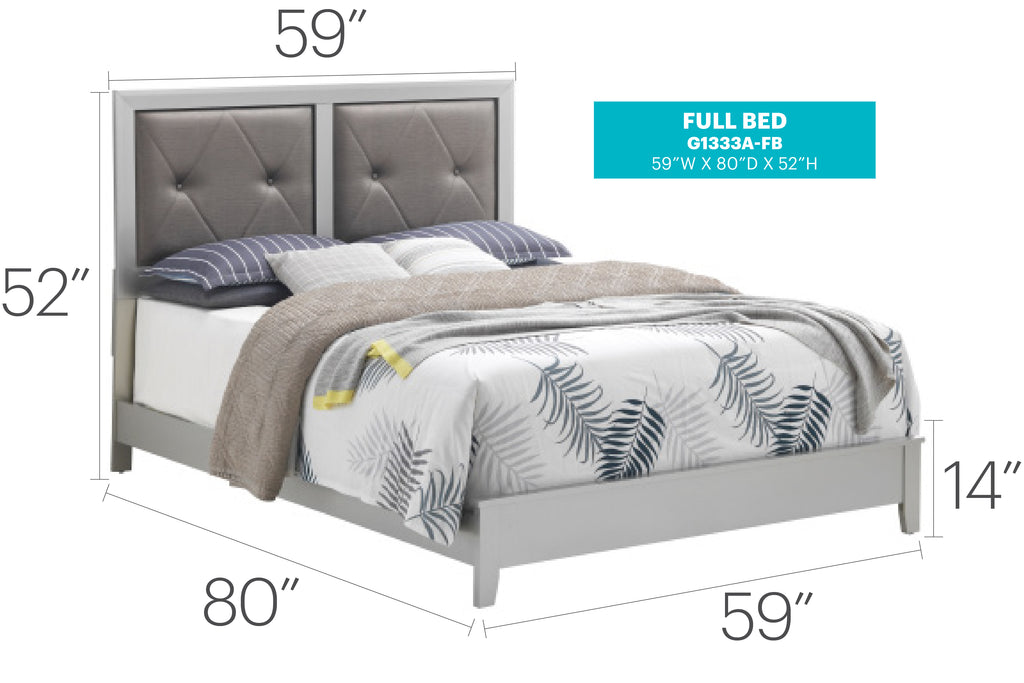 Elegant Transitional Full Bed In
