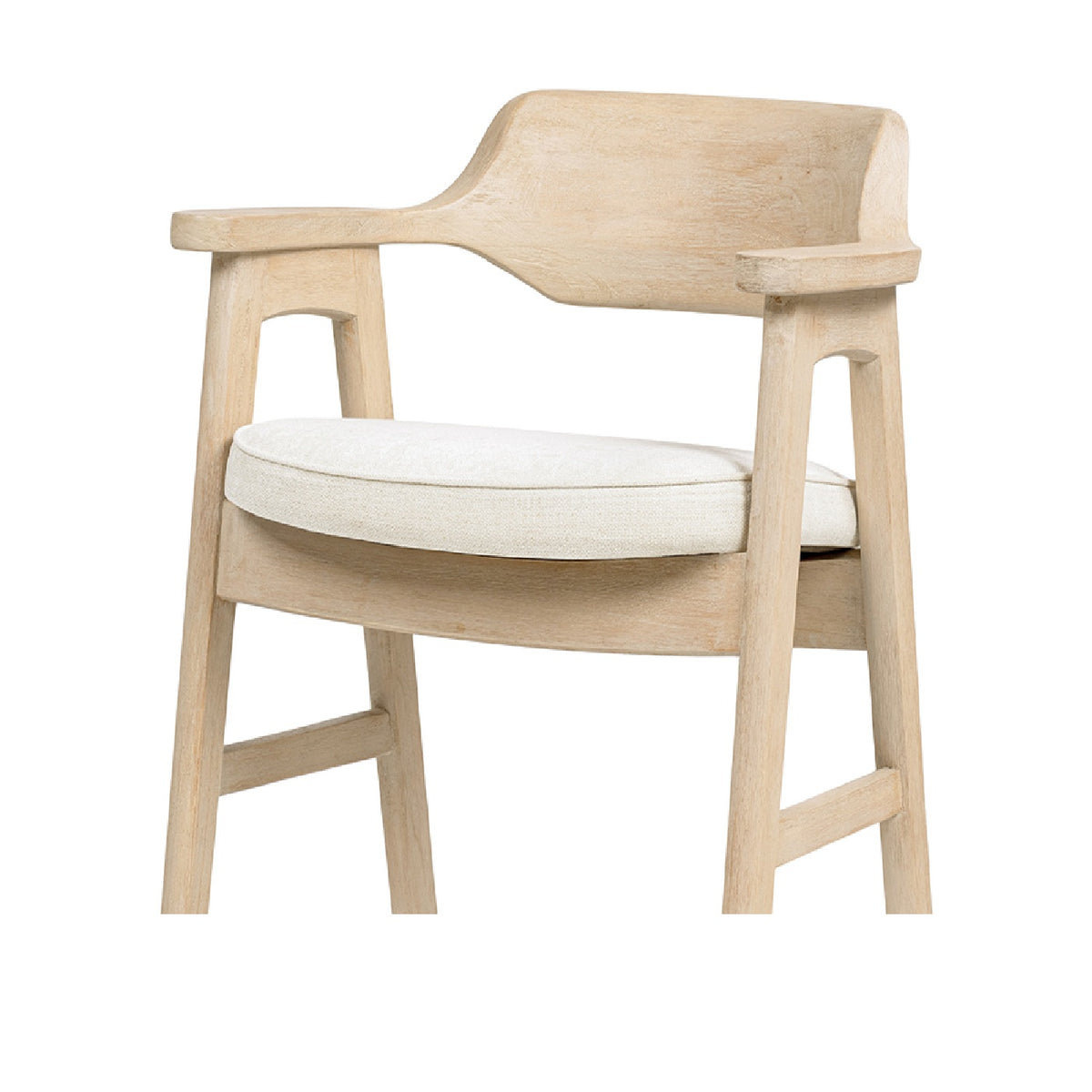 Hayes 26.5" Upholstered Counter Stool, Reclaimed Pine, Light Beige Chenille