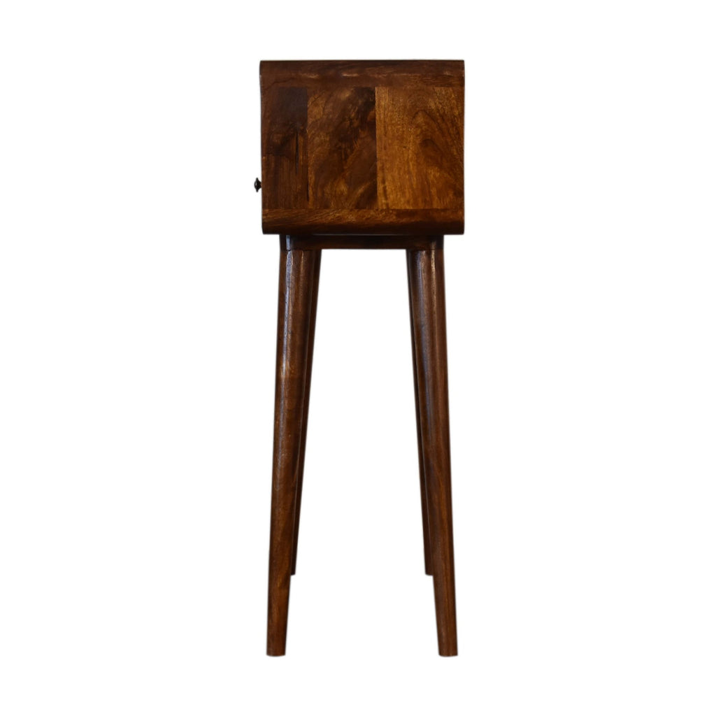 Solid Wood Mini Console Table, 2-Drawers, 1 Open Slot