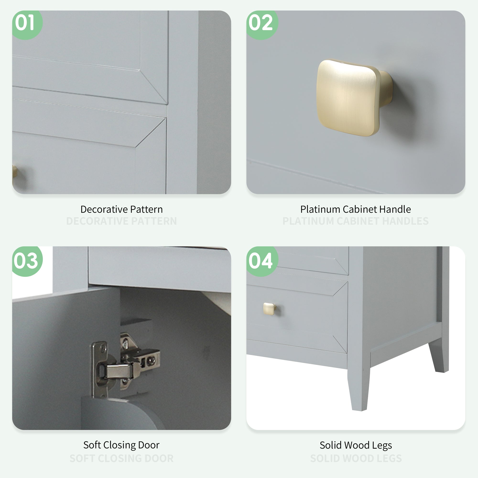 20" Bathroom Vanity with Sink and Soft Closing Door