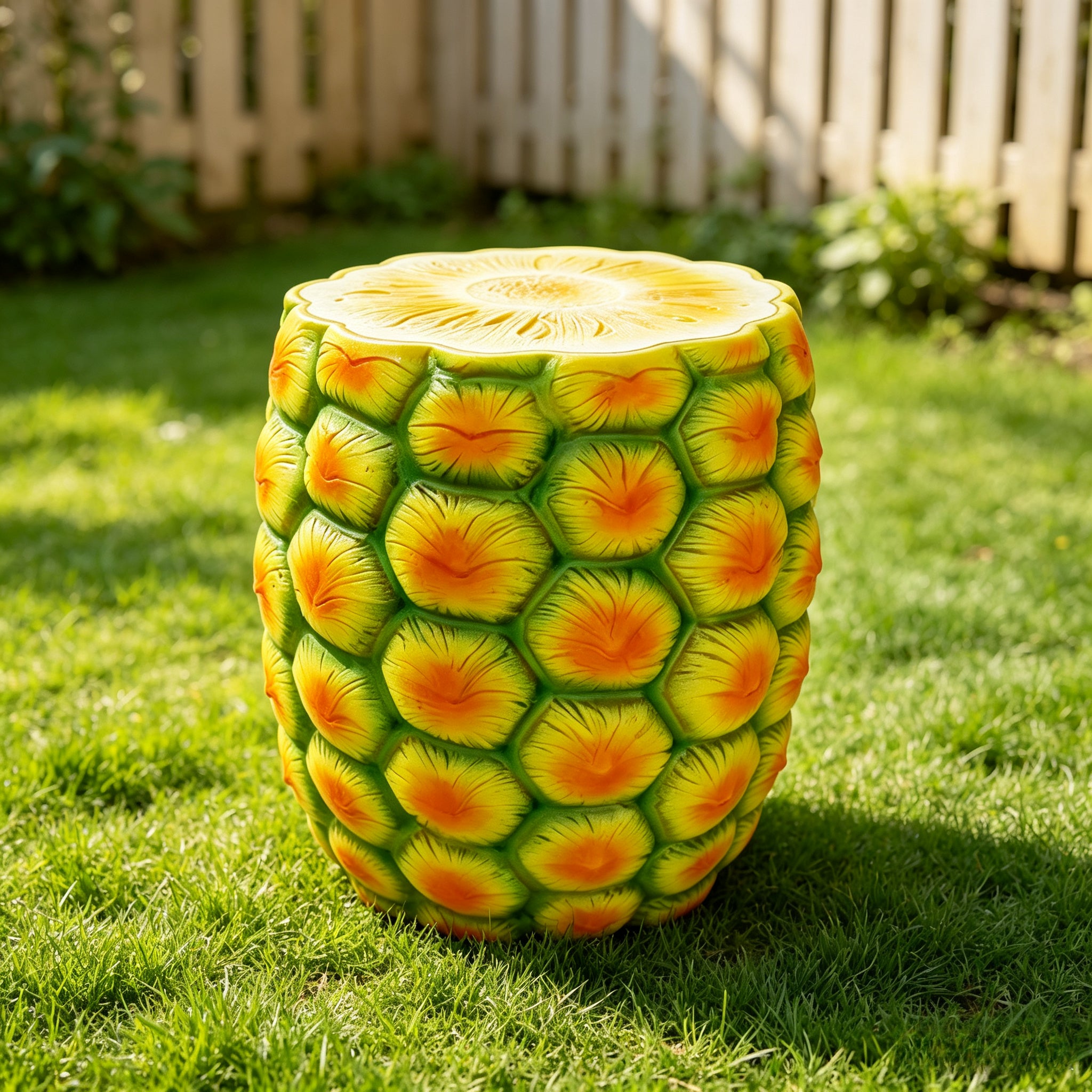 14" Oversized Pineapple Shaped Resin Stool
