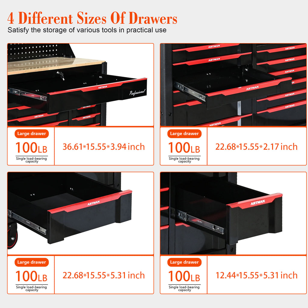 Automobile Repair Heavy-duty Tool Cart with 7+12 Drawers