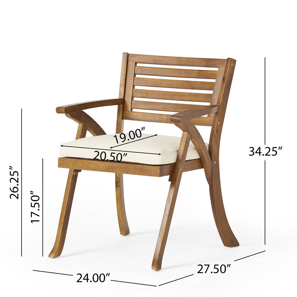Outdoor 3-Piece Acacia Wood Dining Set