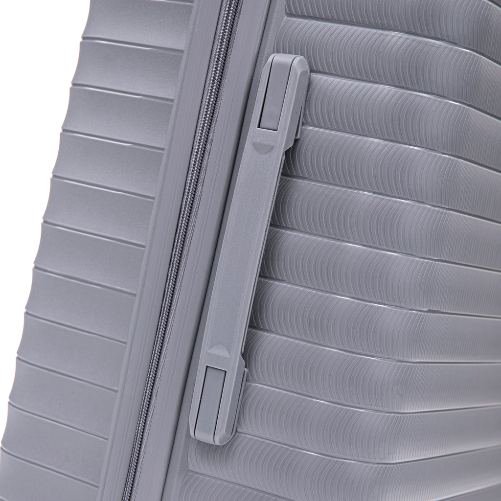 Light Gray 4-Piece Spinner Wheel Luggage Set with Cosmetic Case