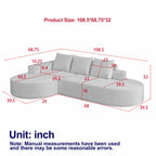 Modern Curved Chenille Upholstered Sectional Sofa