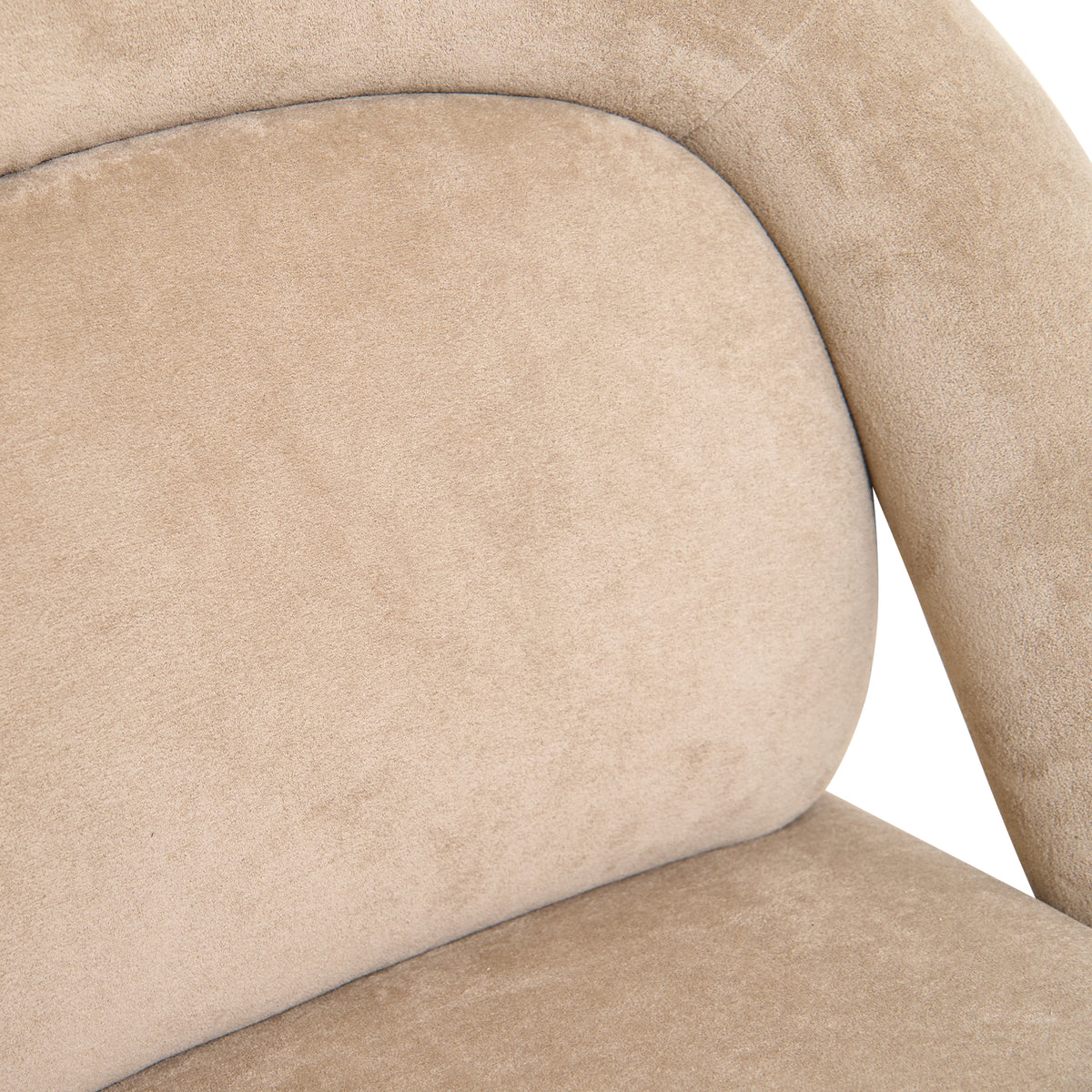 Lounge Chair in Dark Beige Velvet