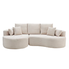 106 Inch 2-Piece Fabric Cloud Curved Sectional Corduroy Sofa