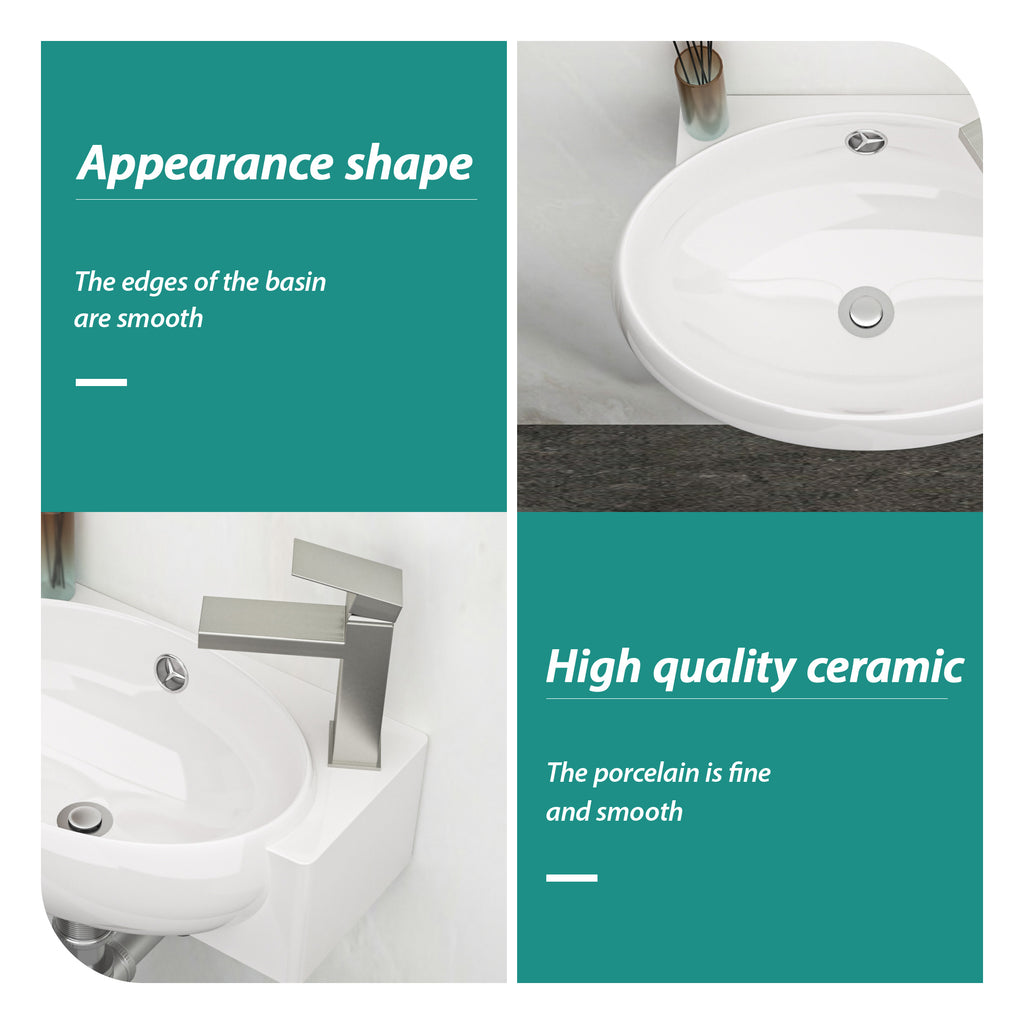 16.5x11 Inch Ceramic Bathroom Sink
