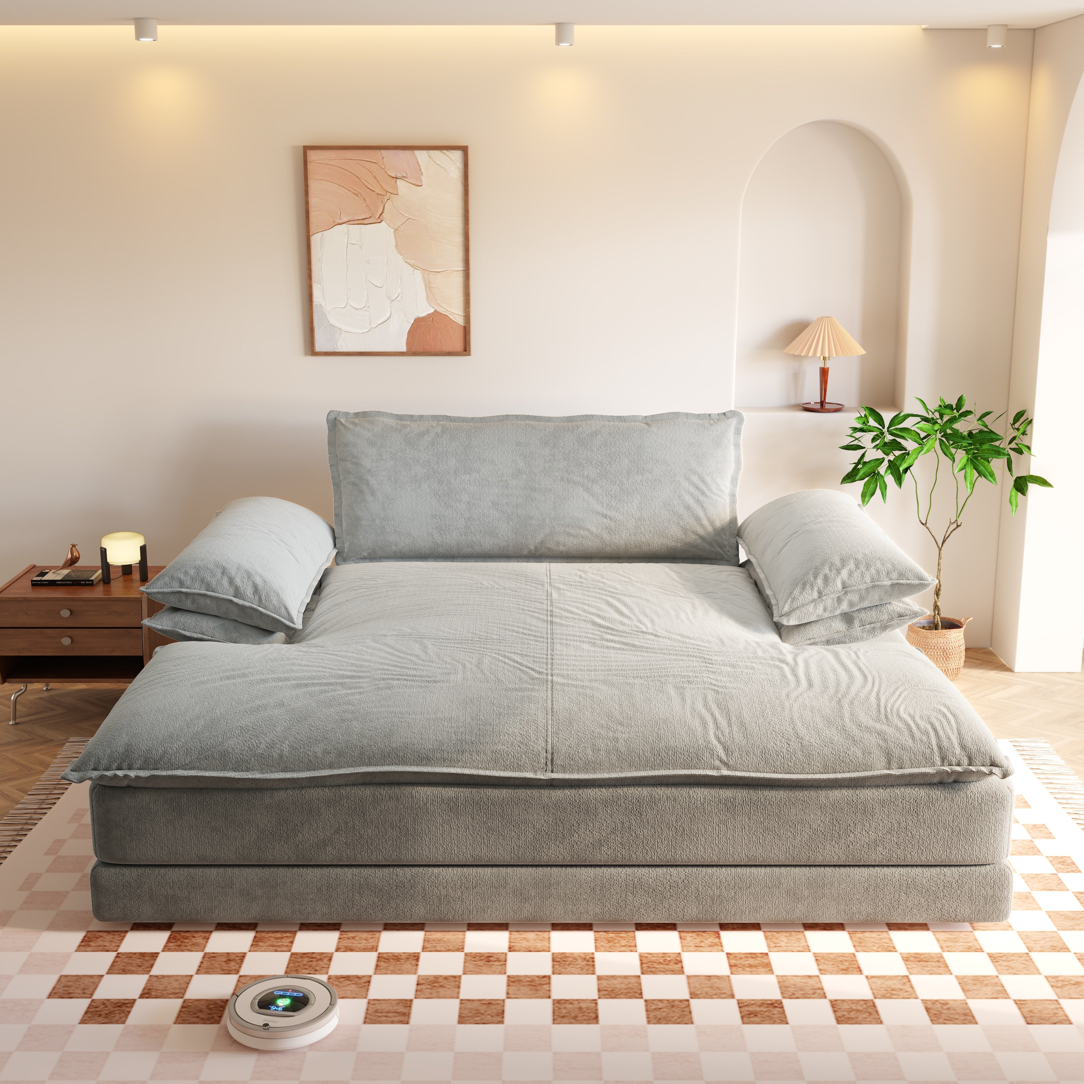 Modern Oversized Double Chaise Lounge Chair