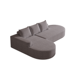Modern Curved Chenille Upholstered Sectional Sofa