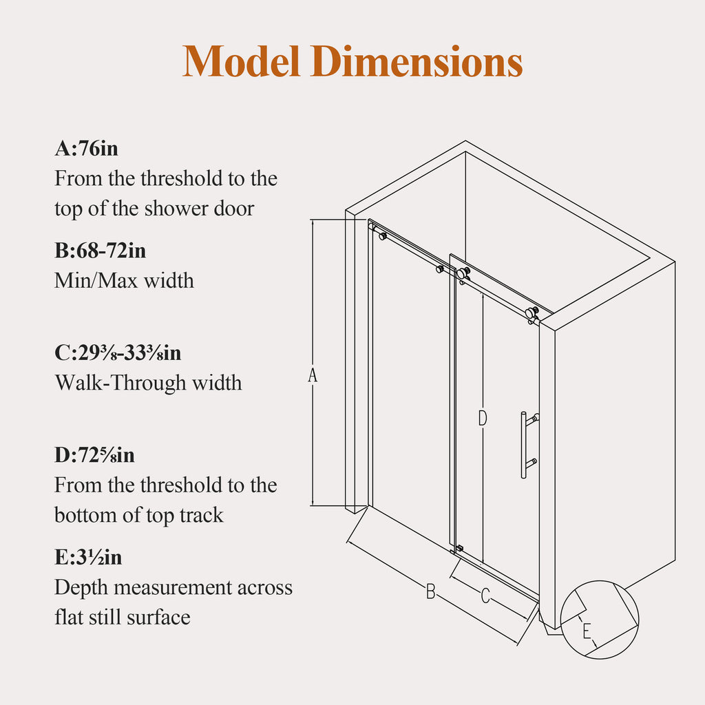 Frameless Single Sliding Shower Door