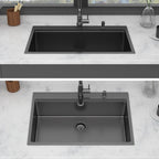 33" Drop-in Workstation Gunmetal Kitchen Sink