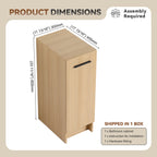 12" Slim Freestanding Bathroom Storage Cabinet, Light
