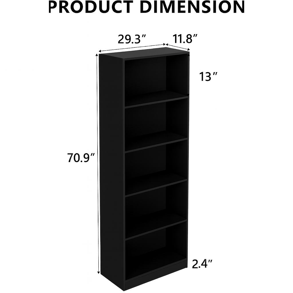 5-Tier Bookshelves Storage Cabinet