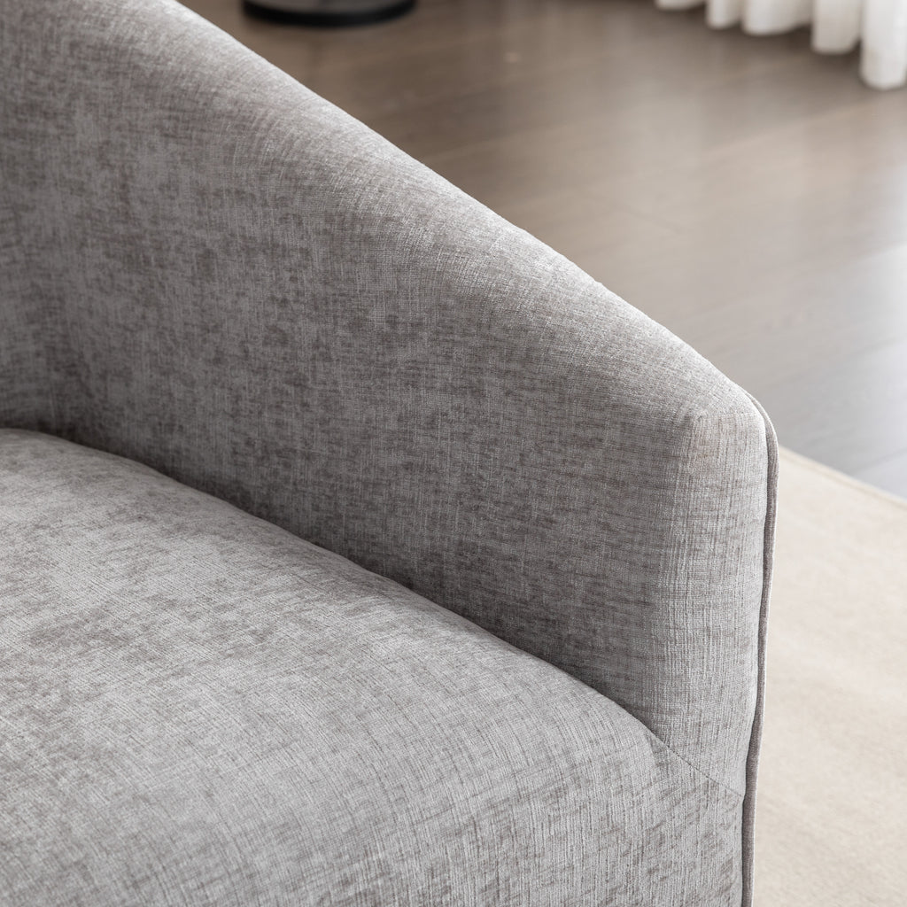 Nice Modern Upholstered Barrel Armchair, 360° Swivel