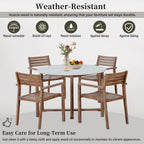 U-Style 5-Piece Outdoor Dining Set with 4 Acacia Wood Chairs