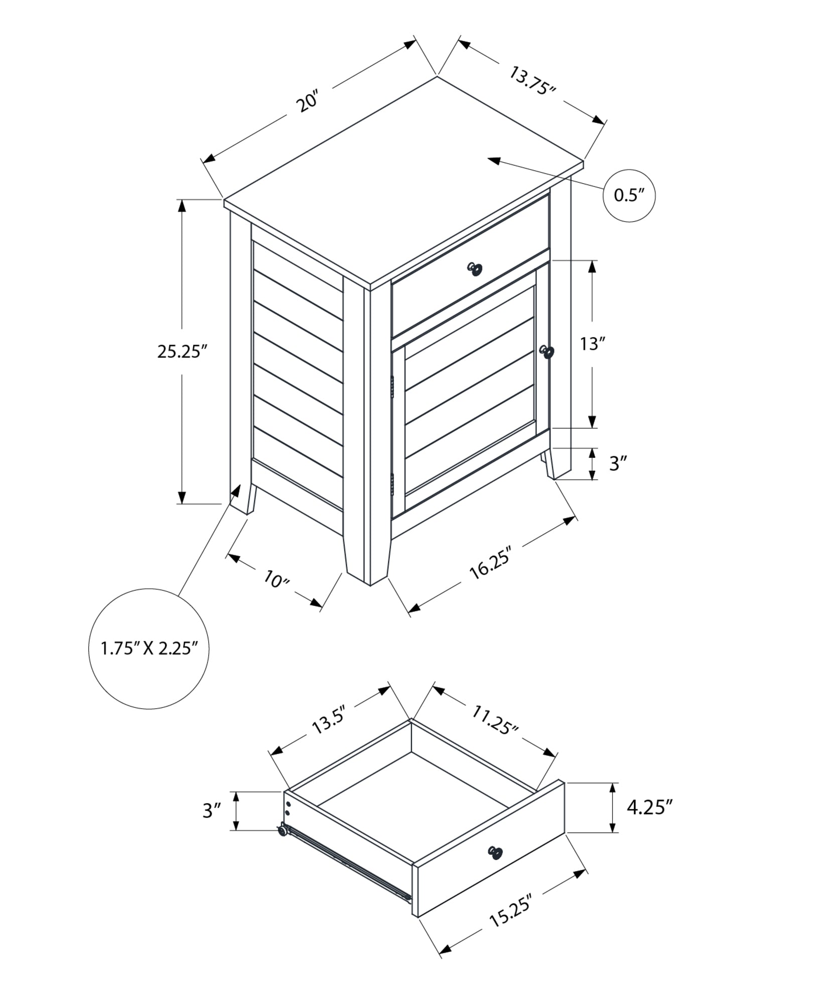 Accent Table with Storage Drawer