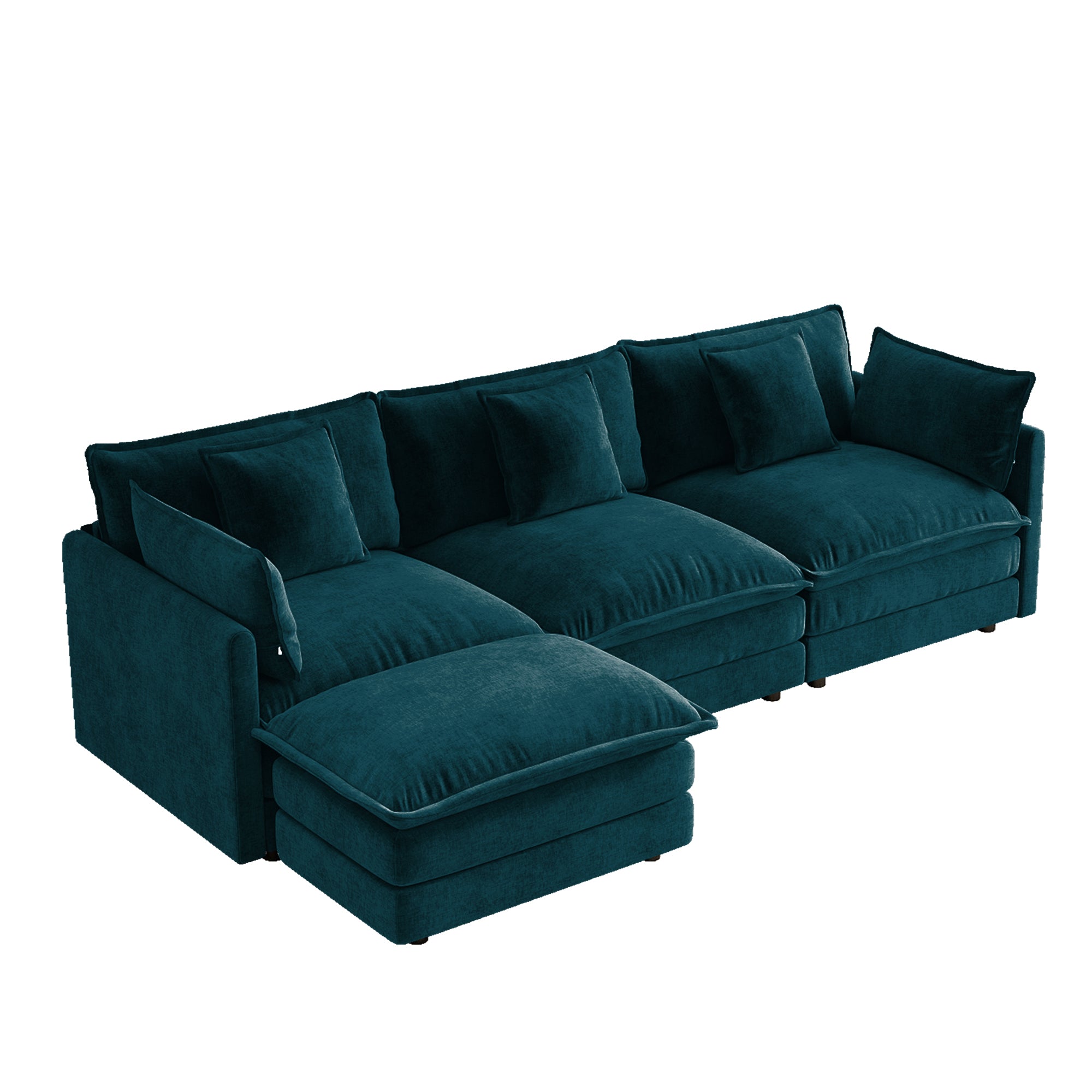 Oversize 3-Seater Sofa with Ottoman for Living Rooms
