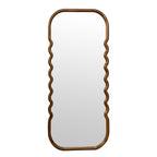 Oversized Wooden Floor Mirror with Unique Design