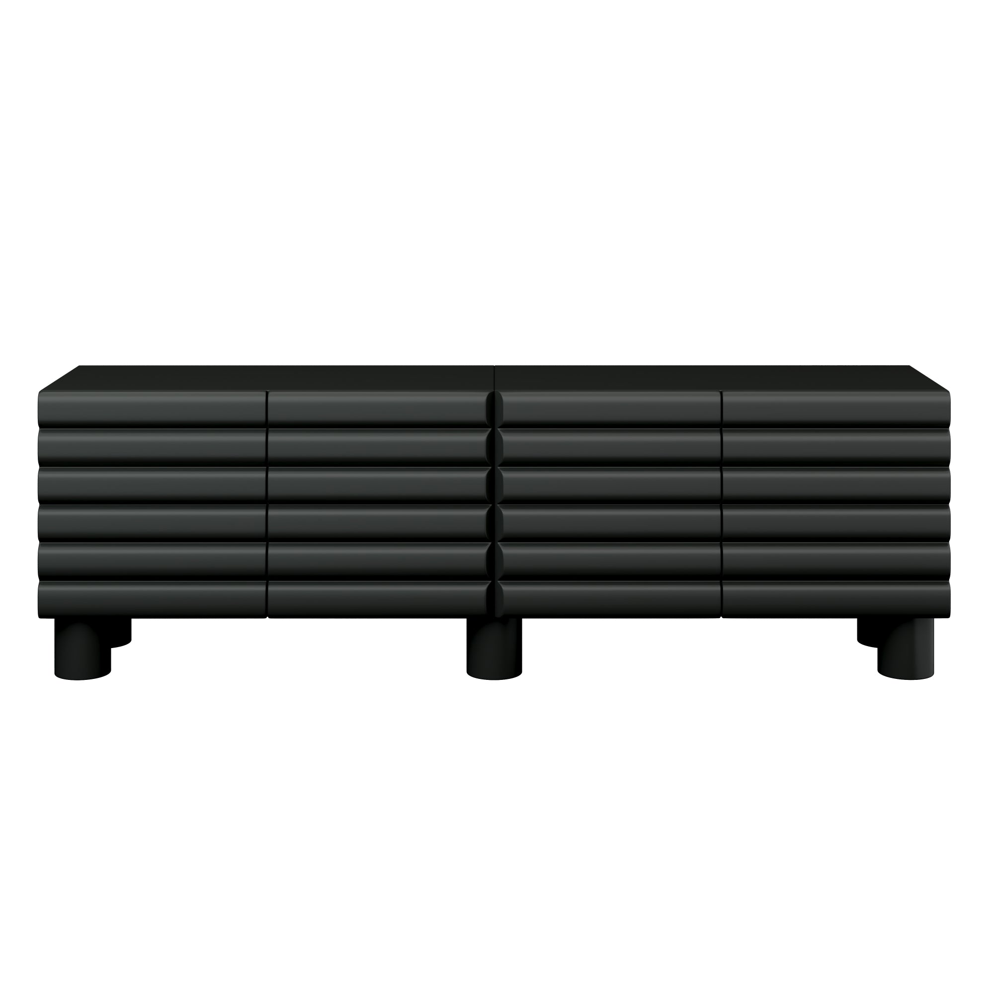 Stylish Thick Wavy Door TV Cabinet with Adjustable Shelves