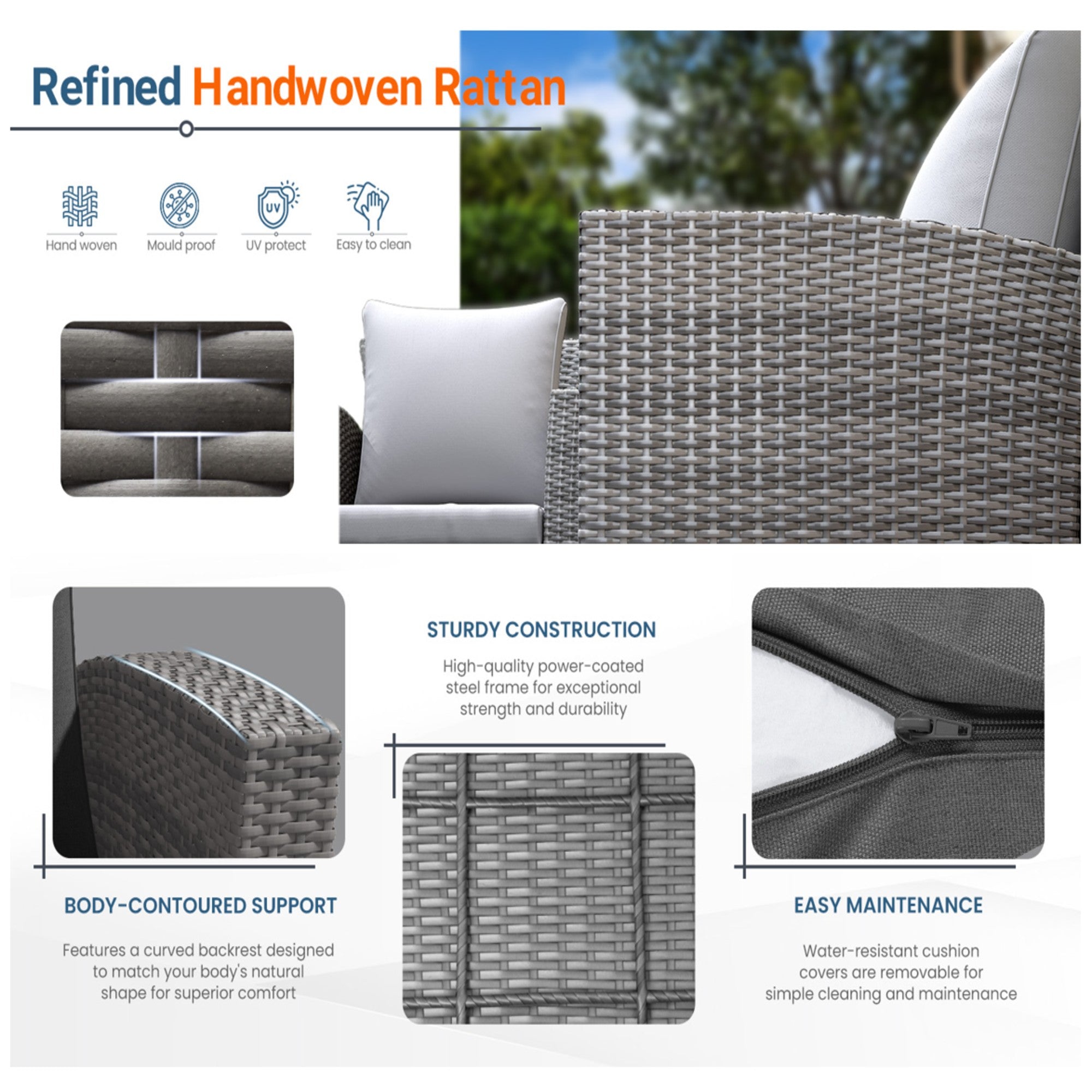 4-Piece All Weather Wicker Patio Conversation Set