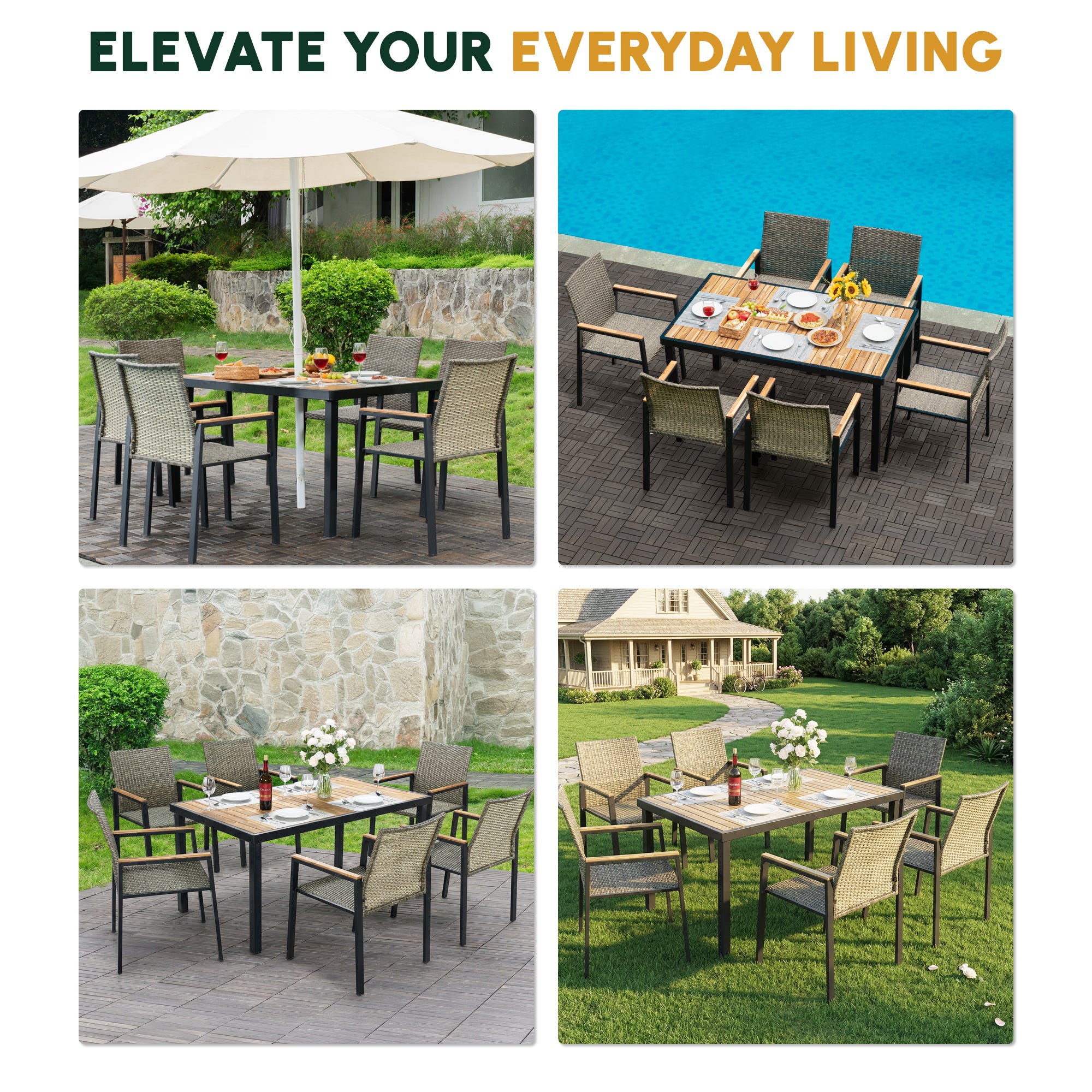 All Weather 7-Piece Patio Dining Table Set