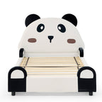 Twin Size Cute Panda-Shaped Kids Bed with Safety Soft Padded Edges