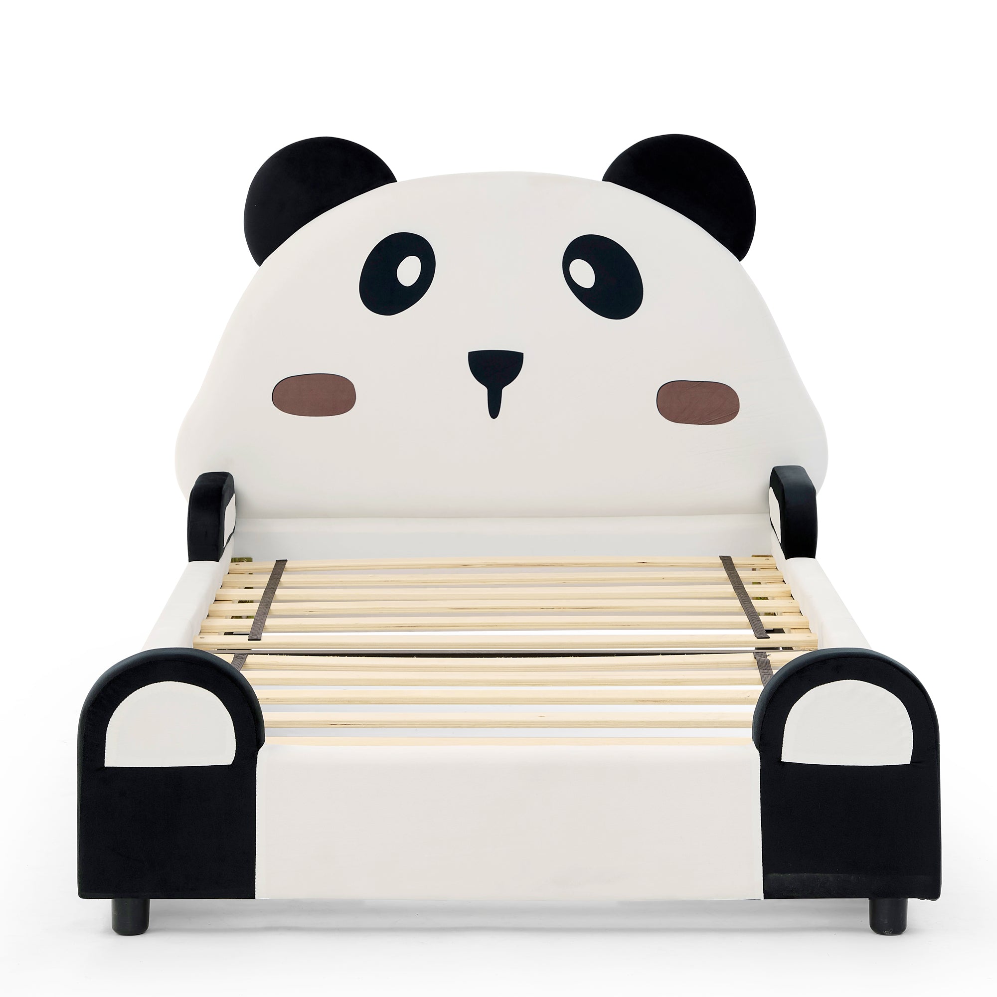 Twin Size Cute Panda-Shaped Kids Bed with Safety Soft Padded Edges